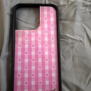 Wildflowers Pink Gingham Heart Phone Case